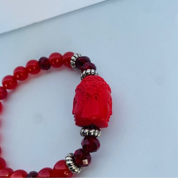 NEW Cinnabar Carnelian Buddha Bracelet - Picture 4 of 9